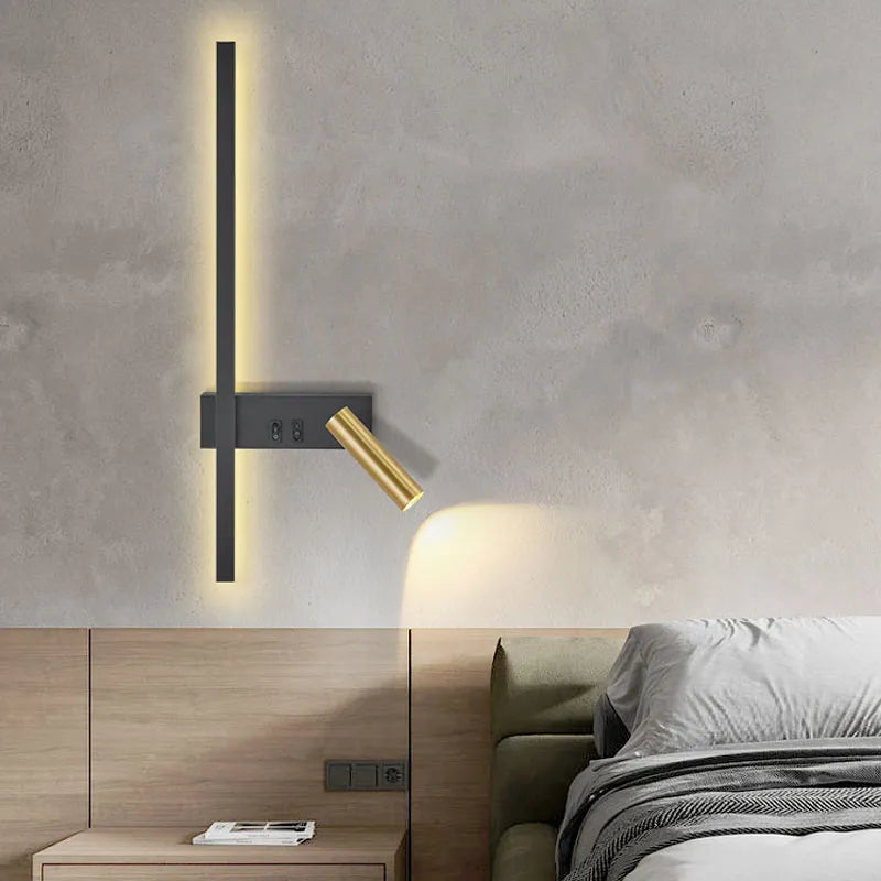 Black and white minimal luxury wall light