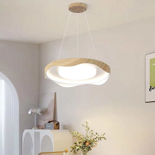 Simple modern nordic log style pendant light with eye protection - vue 6 sur 9