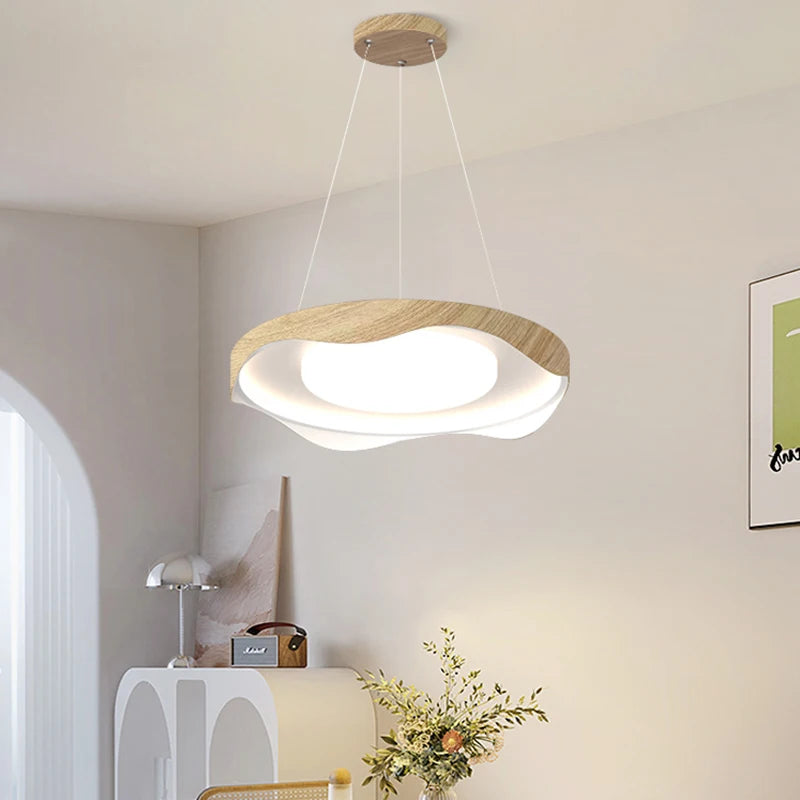 Simple modern nordic log style pendant light with eye protection - vue 6 sur 9