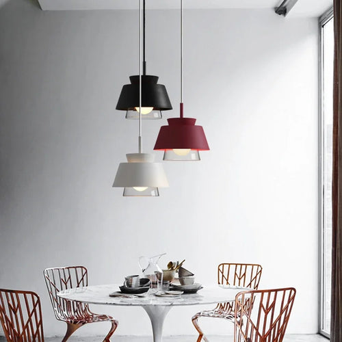 Nordic style glass and iron pendant light for decorative interiors - vue 3 sur 13