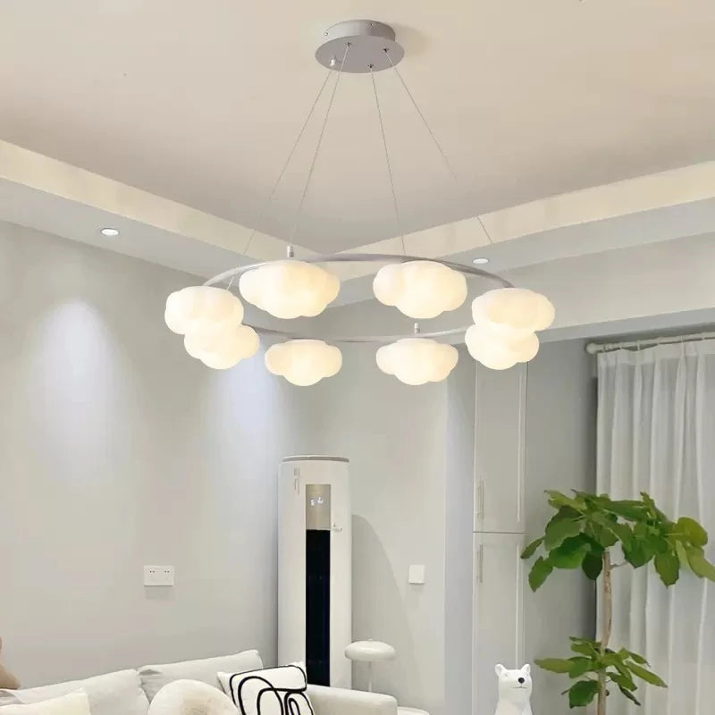 Cloud-shaped chandelier with remote control for children - vue 3 sur 14