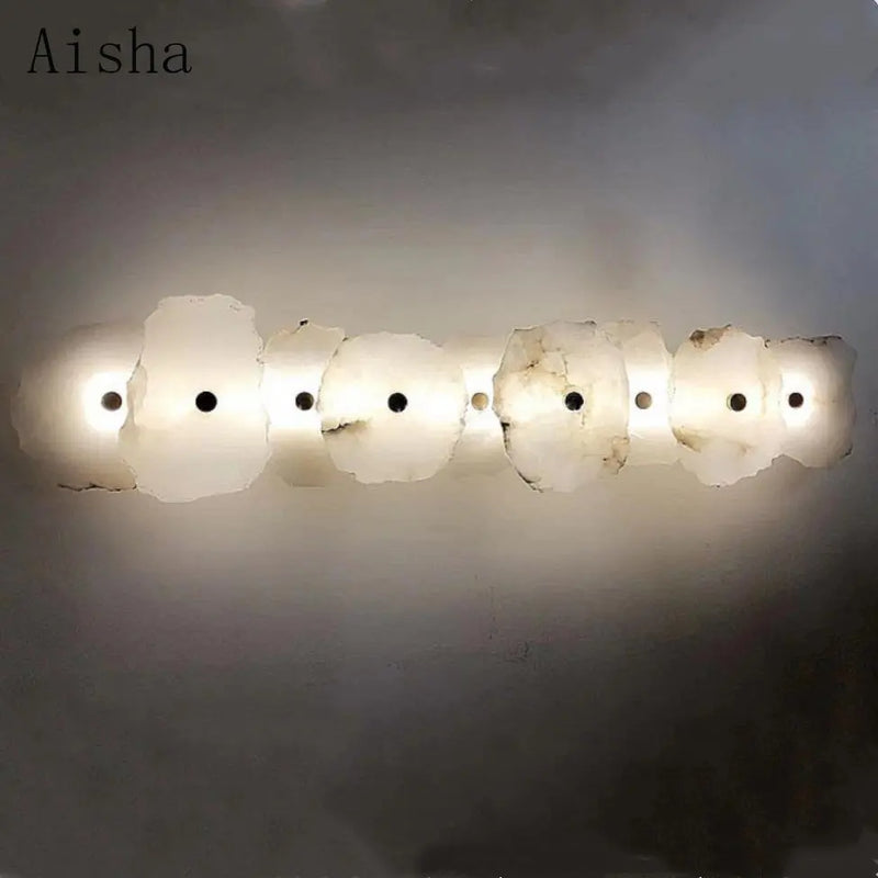 Art deco natural marble wall light with elegant LED illumination