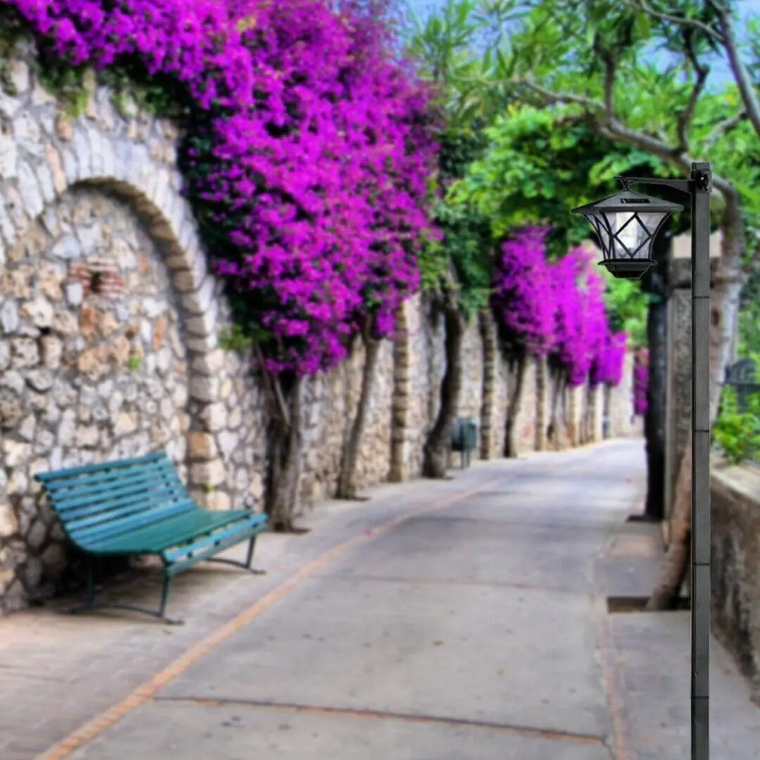 Decorative solar LED garden lamp post
