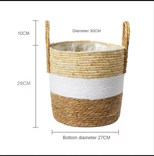 natural wicker basket for garden and decorative storage - vue 9 sur 15