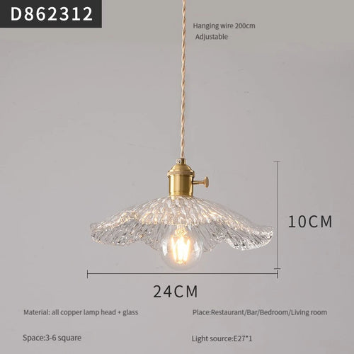Modern brass and glass pendant light for interiors - vue 26 sur 30