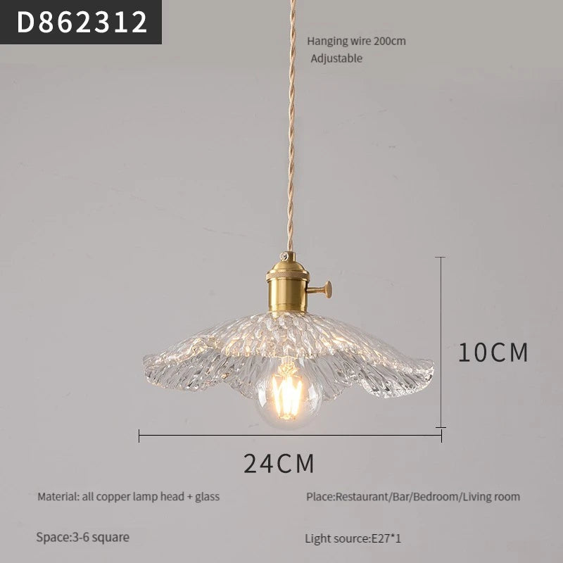 Modern brass and glass pendant light for interiors - vue 26 sur 30
