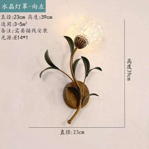 Antique iron wall light American retro style for hotel projects - vue 9 sur 12