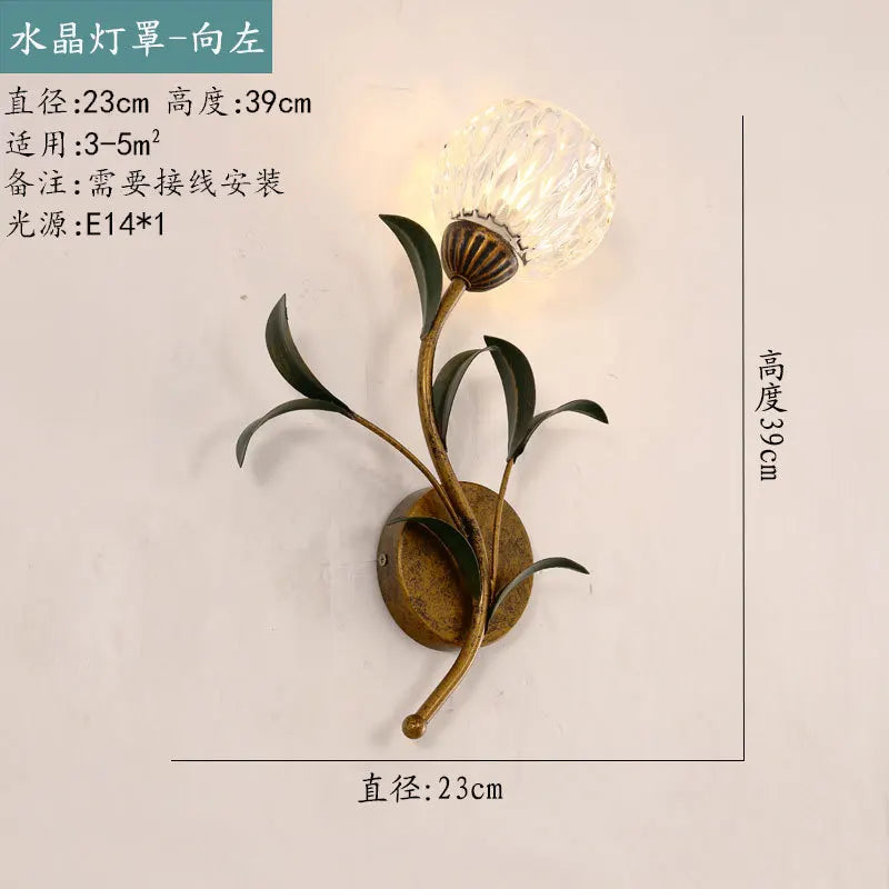 Antique iron wall light American retro style for hotel projects - vue 8 sur 12