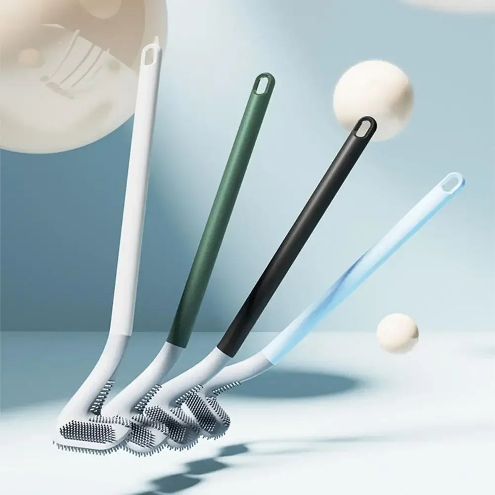 modern set of hygienic bathroom brushes