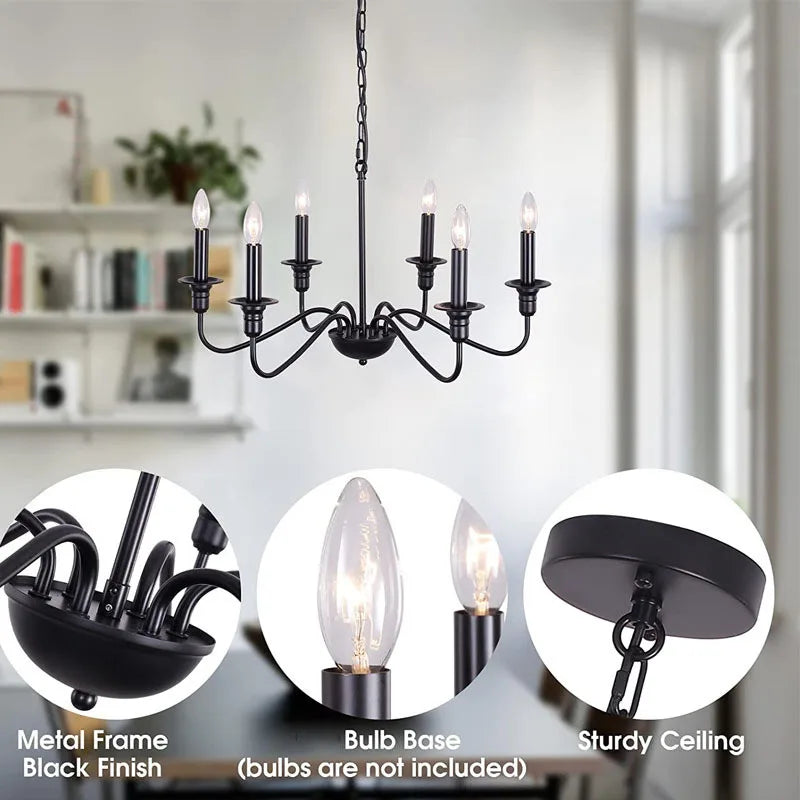 Vintage metal chandelier in industrial style for classic lighting - vue 7 sur 7