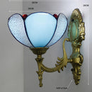 Turkish flower wall light with decorative baroque glass lampshade