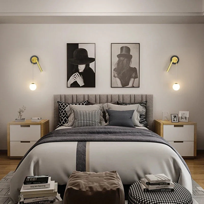 Modern decorative double head LED wall lights for the home - vue 3 sur 14
