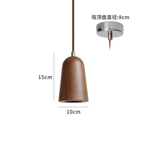 Solid wood Nordic pendant light for interior decoration - vue 13 sur 14