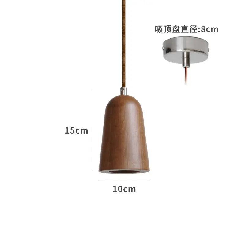 Solid wood Nordic pendant light for interior decoration - vue 13 sur 14