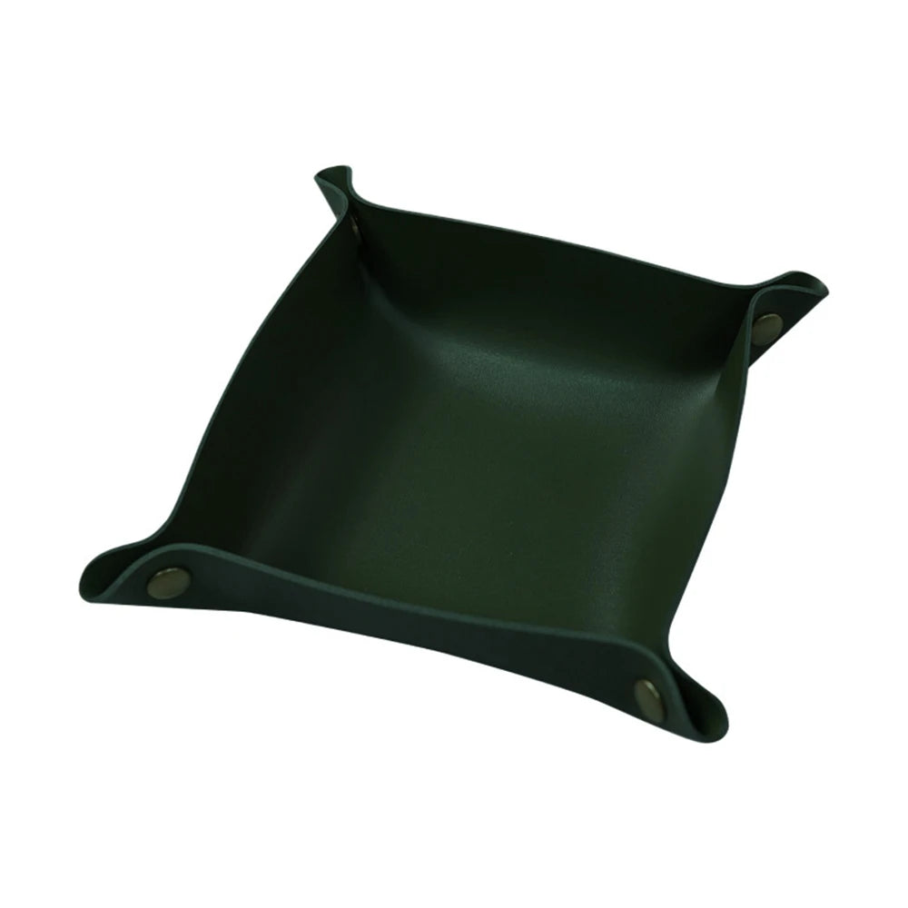 Foldable leather tray for storage and decoration - vue 12 sur 13