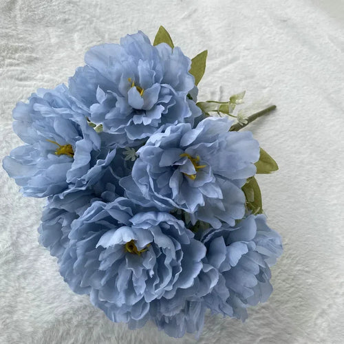 Bouquet of seven silk peonies for home and wedding decoration - vue 8 sur 12