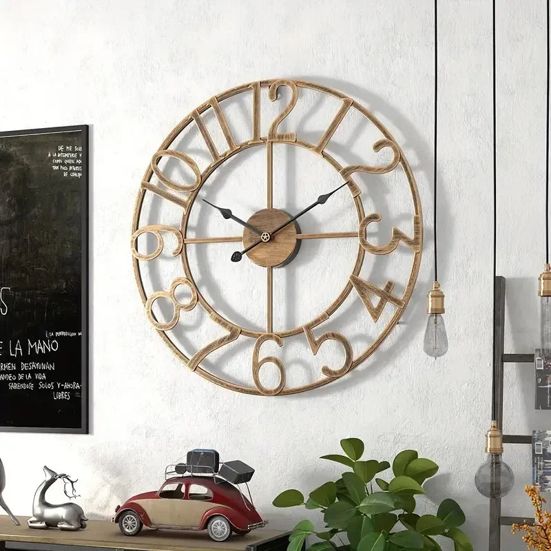 retro metal wall clock creative decoration for your interior