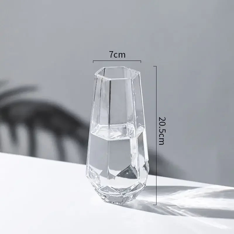 creative transparent glass vase for decorative flowers