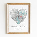 Personalised city map romantic gift for him