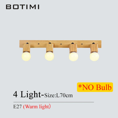 Botimi triple wooden mirror wall light nordic adjustable hotel wall lamp - vue 11 sur 10
