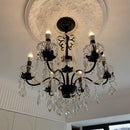 Modern crystal chandelier with pearls and LED lighting