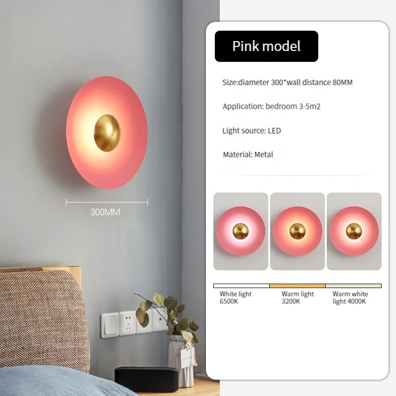 Modern round LED wall light for luxury interior decoration - vue 11 sur 11