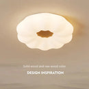 Nordic solid wood ceiling light with acrylic shade for living room, bedroom, hotel or restaurant