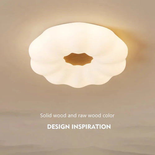 Nordic solid wood ceiling light with acrylic shade for living room, bedroom, hotel or restaurant - vue 2 sur 14