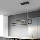 Modern rectangular LED pendant light with dimmable brightness