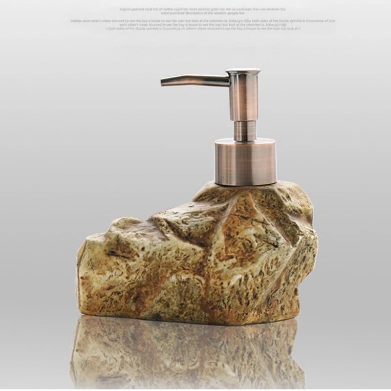 Realistic Ceramic Soap Dispenser - Stone-Like Hand Sanitizer Bottle with Pump, Luxury Shampoo and Shower Gel Refill Bottle - vue 5 sur 8