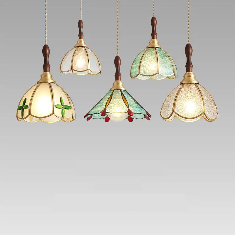 Retro copper and glass chandelier for stylish interiors