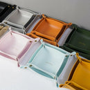 Leather storage box for desk and accessories