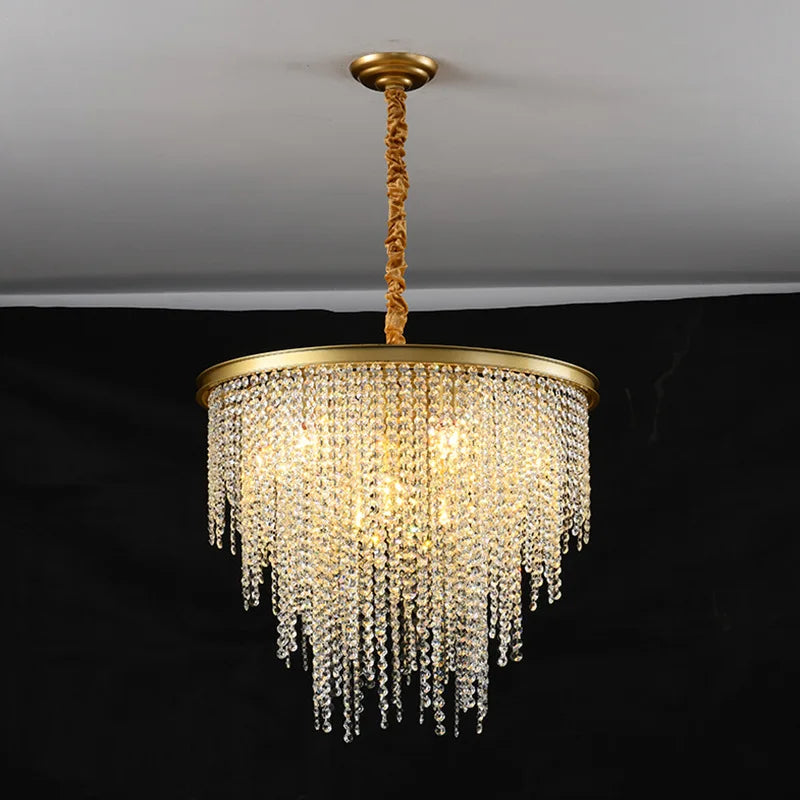 Modern crystal chandelier with elegant suspended light for interior decoration
