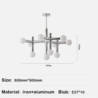 Artistic design chrome chandelier for indoor lighting