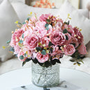 Pink silk peony bouquet for interior decoration