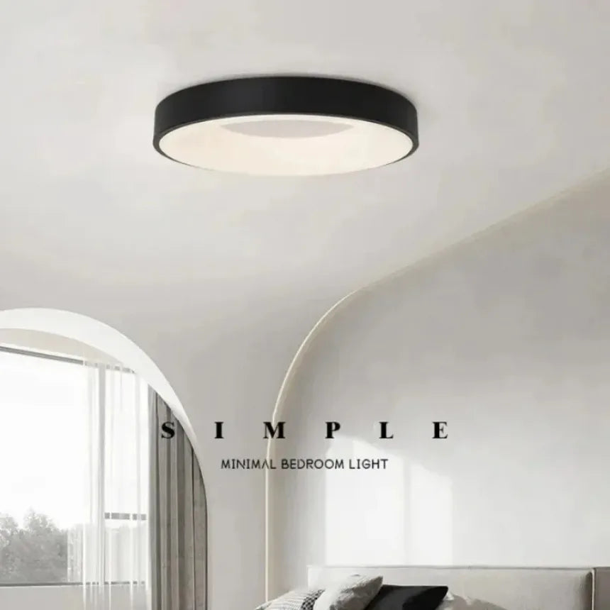 Modern circular wood grain adjustable LED ceiling light