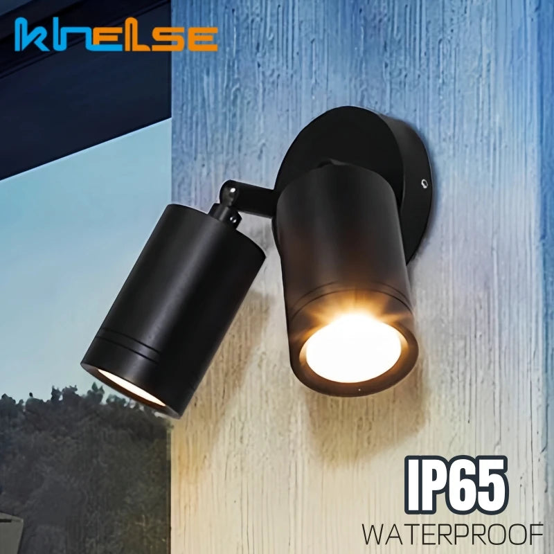 Double head outdoor LED spotlight waterproof for garden balcony fence - vue 2 sur 9