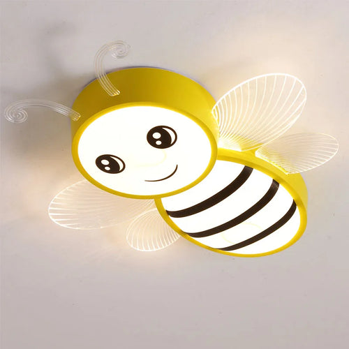 Pink and gold bee ceiling light for children's rooms - vue 3 sur 9