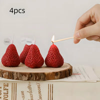 set of 4 miniature strawberry scented candles, decorative trend