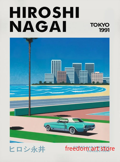 Vintage Japanese 80s Hiroshi Nagai art posters