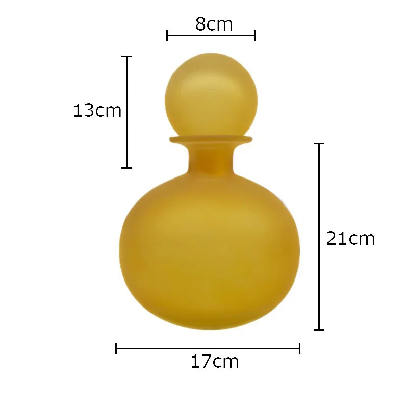 frosted glass vase for artificial flowers modern decoration - vue 20 sur 21