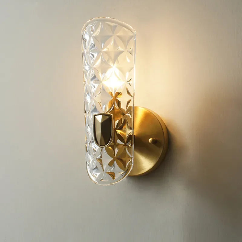 Luxury shield design crystal wall light for decorative interiors