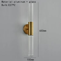 Modern glass wall light minimalist metal lighting