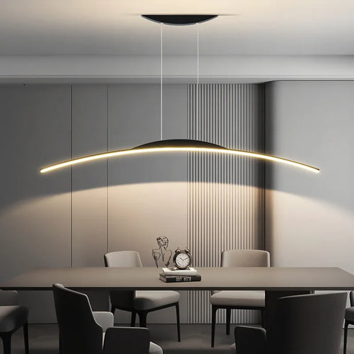 Nordic style curved long table for bar and restaurant - vue 4 sur 9