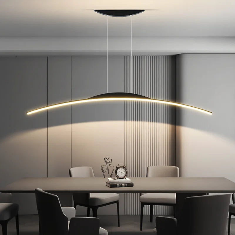 Nordic style curved long table for bar and restaurant - vue 4 sur 9