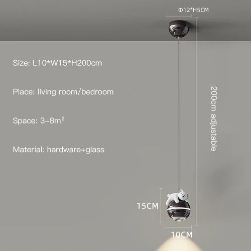 Modern LED astronaut design pendant light - vue 13 sur 18