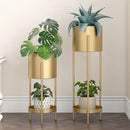 Nordic double-layer iron flower stand for indoor and balcony