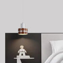 Creative pendant light in chrome wood and metal for interiors