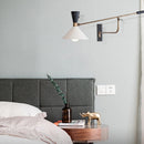 Long arm wall light adjustable lamp for reading and study