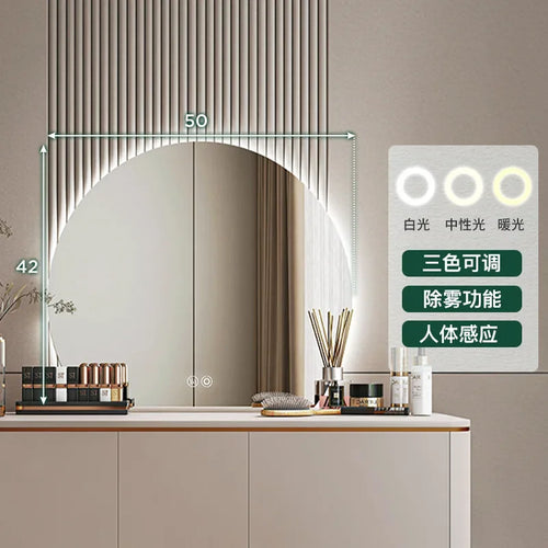 artistic makeup mirror with creative wall light - vue 11 sur 13